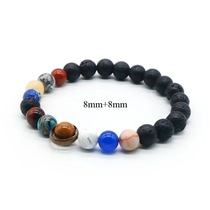 Universe Solar System Bracelet with Natural Stone Eight Planets Bracelet