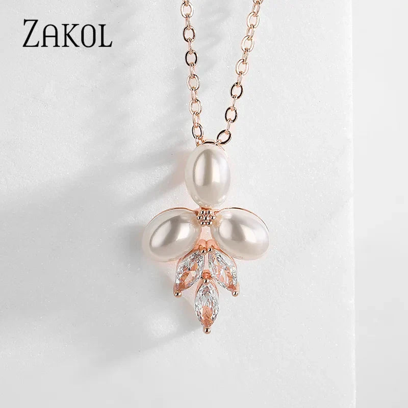 Marquise Zirconia CZ Stone Earrings for Women Delicate Irregular Pearls Bridal Wedding Jewelry Birthday Gift