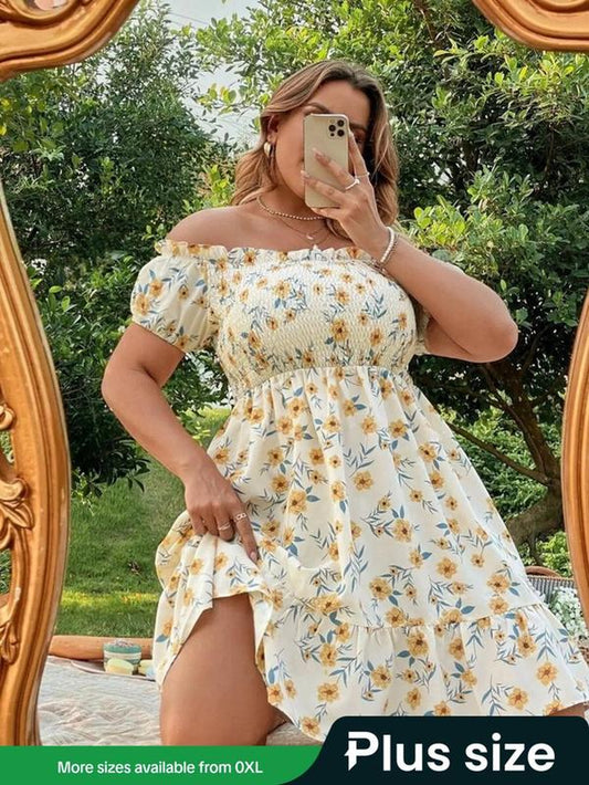 FloraWave Beachy Ruffle Dress