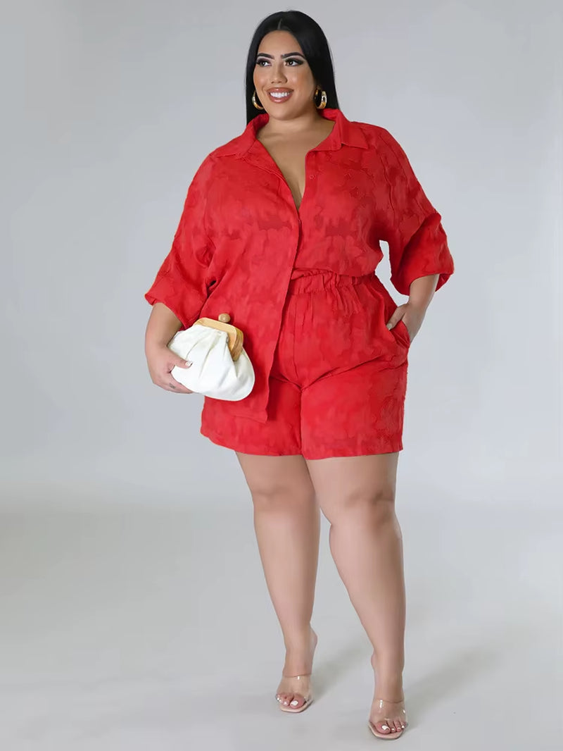 Two Piece Sets Matching Sets Loose Shirts Top Shorts Tracksuit
