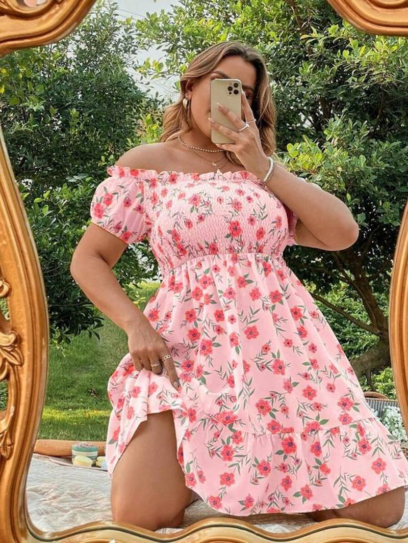 FloraWave Beachy Ruffle Dress