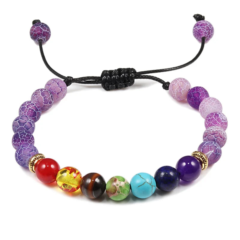 7 Chakra Natural Stone Bracelet Jewelry Adjustable