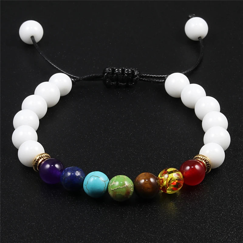 7 Chakra Natural Stone Bracelet Jewelry Adjustable