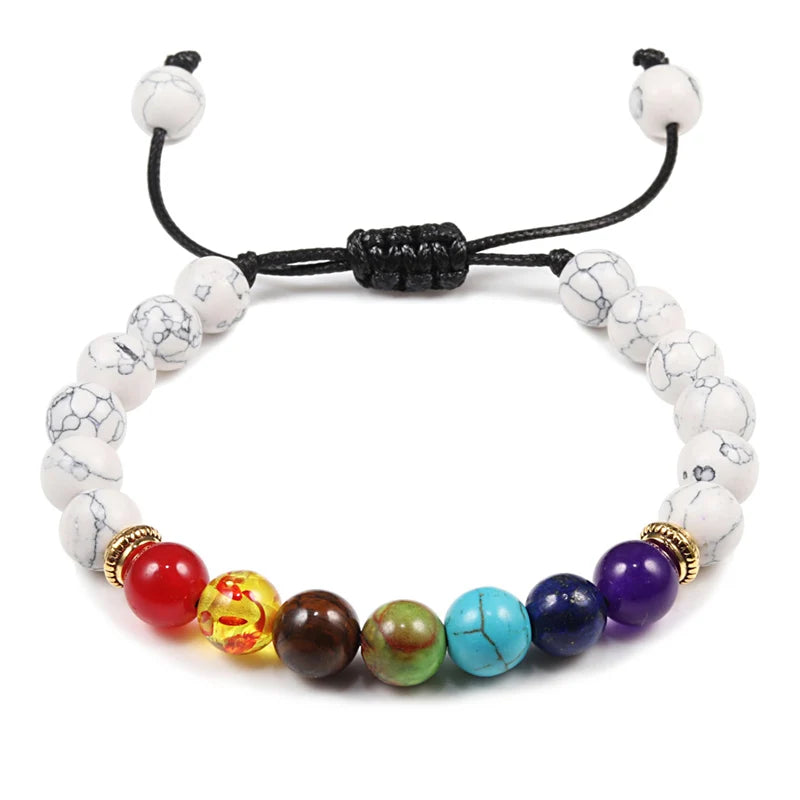 7 Chakra Natural Stone Bracelet Jewelry Adjustable