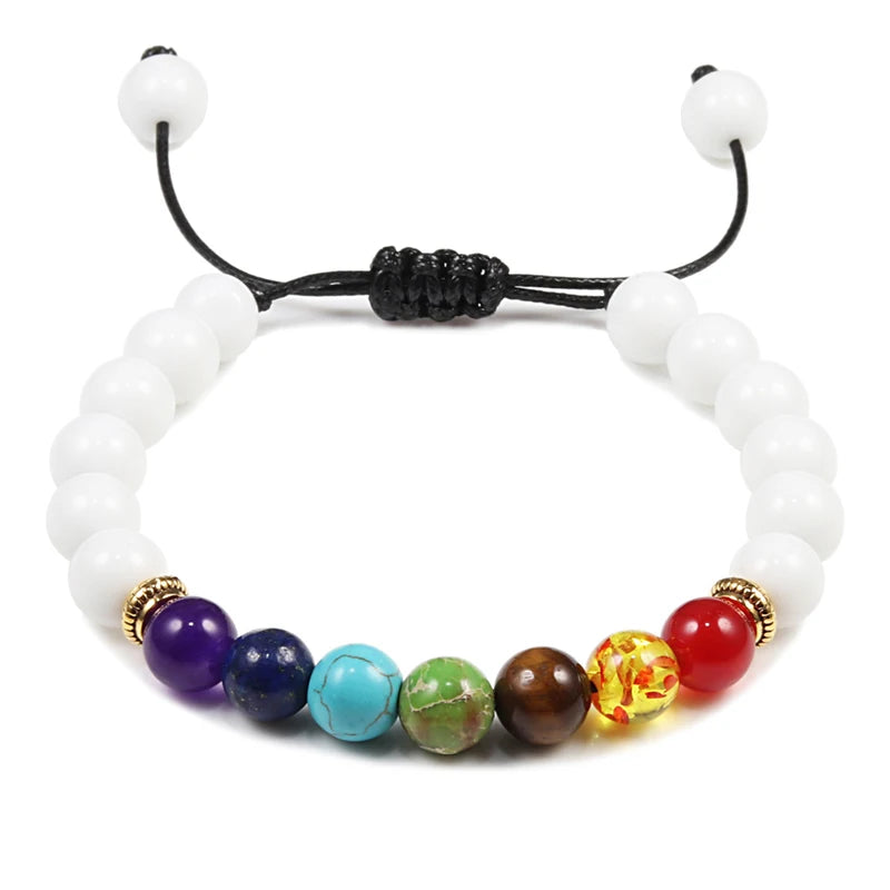 7 Chakra Natural Stone Bracelet Jewelry Adjustable
