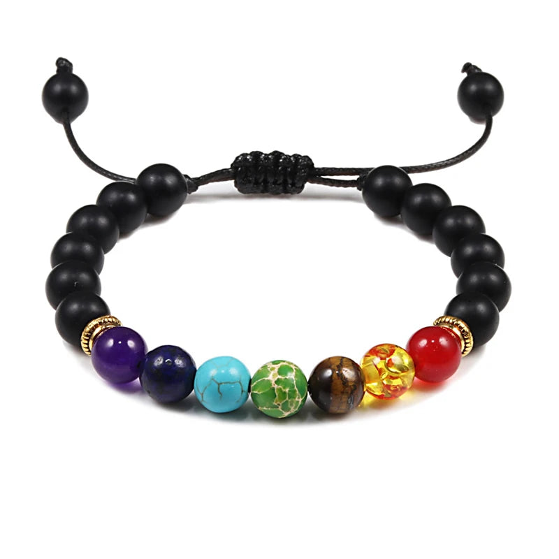 7 Chakra Natural Stone Bracelet Jewelry Adjustable