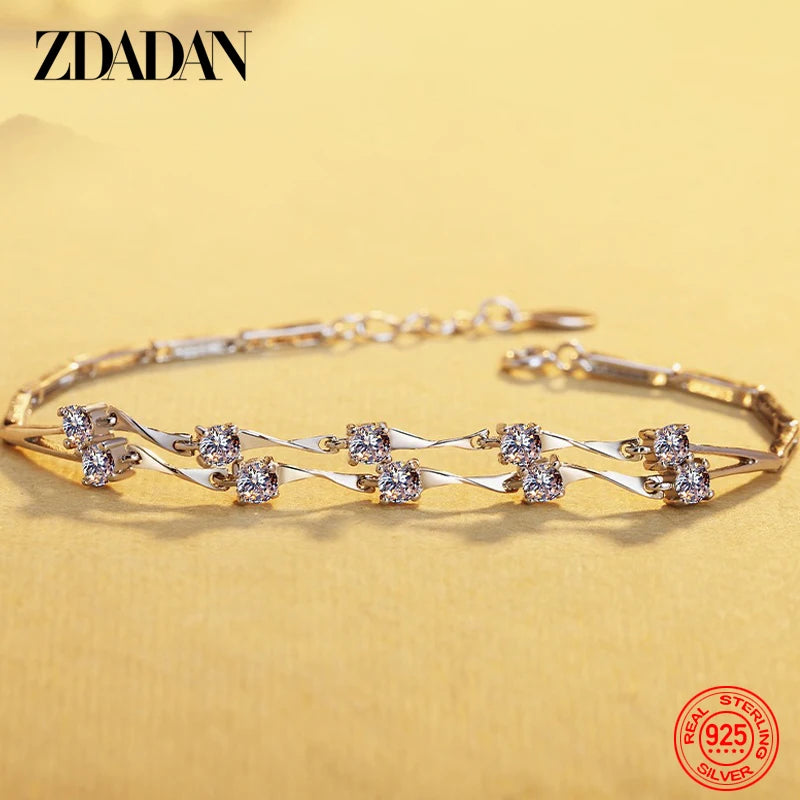 Silver Double Layer Bamboo Bracelet 