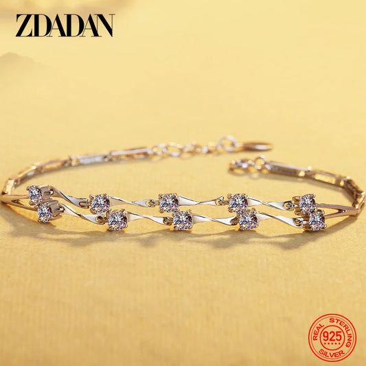 Silver Double Layer Bamboo Bracelet 