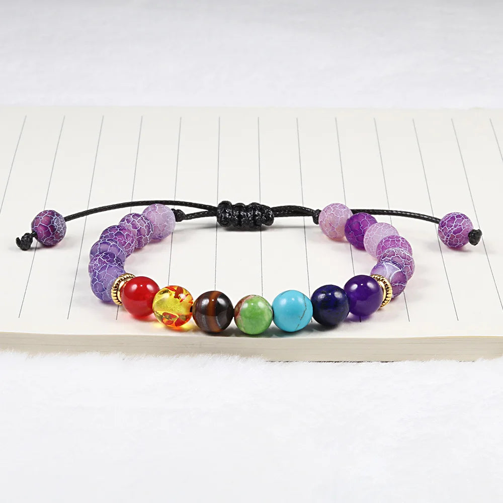 7 Chakra Natural Stone Bracelet Jewelry Adjustable
