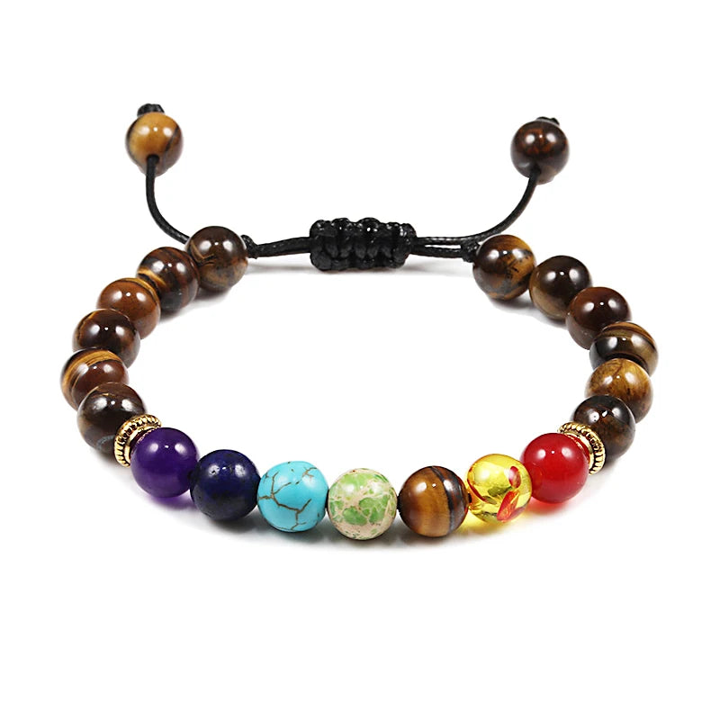 7 Chakra Natural Stone Bracelet Jewelry Adjustable