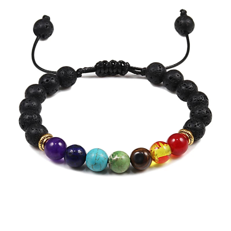 7 Chakra Natural Stone Bracelet Jewelry Adjustable