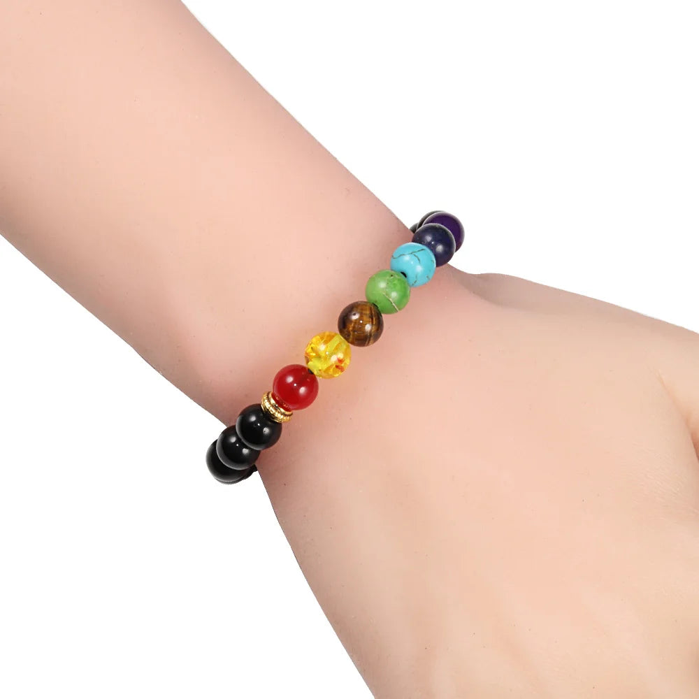 7 Chakra Natural Stone Bracelet Jewelry Adjustable
