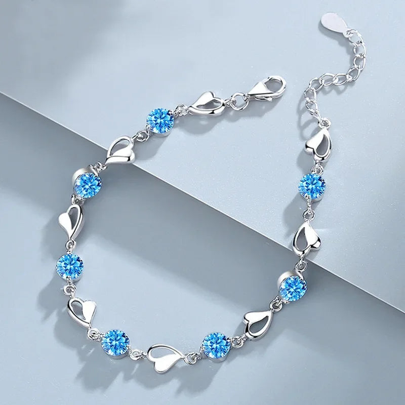 Silver Blue Pearl Bracelet - Luxury Charm Bracelets 