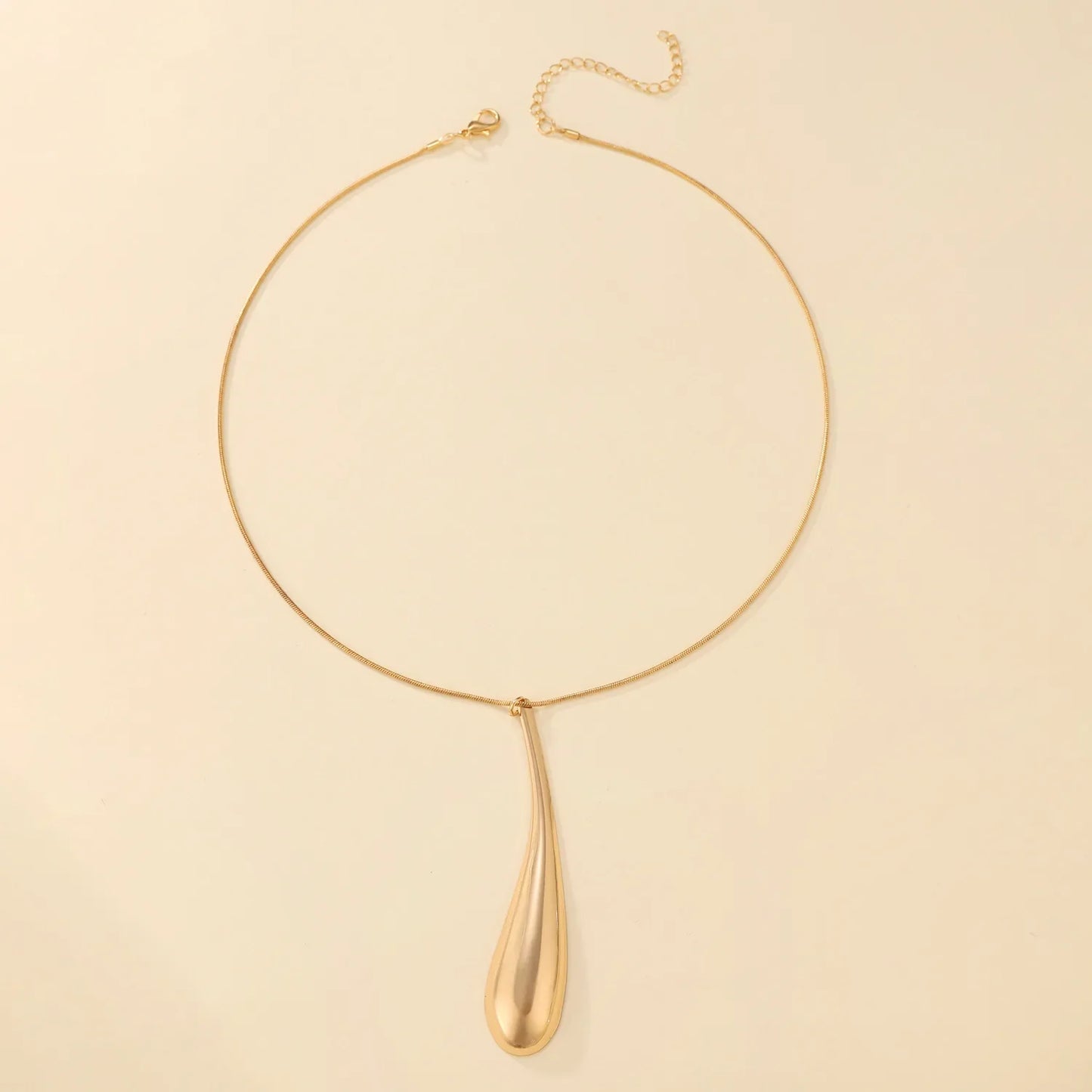 Punk Style Large Water Droplet Pendant Necklace & Earrings for Women