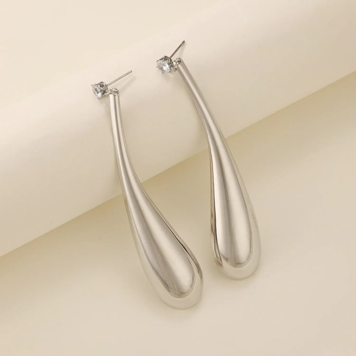 Punk Style Large Water Droplet Pendant Necklace & Earrings for Women