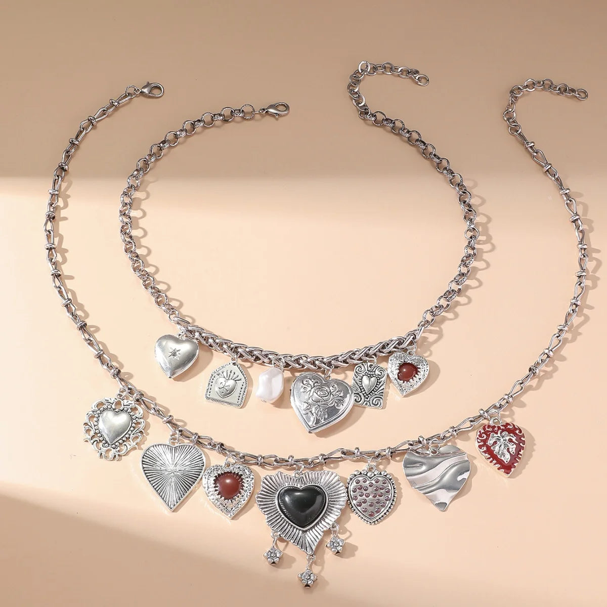  Women Vintage Double Layered Choker Chain Necklaces Party Jewelry Gifts