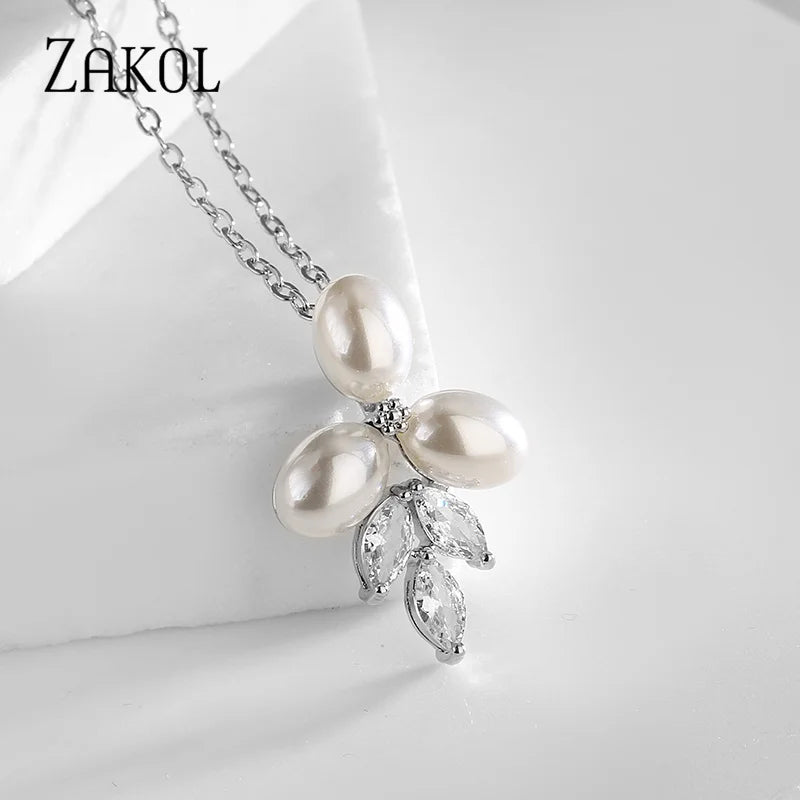 Marquise Zirconia CZ Stone  Earrings for Women Delicate Irregular Pearls Bridal Wedding Jewelry Birthday Gift