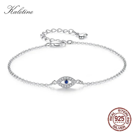 Lucky Evil Eye Silver Bracelet | 925 Sterling, Blue CZ Charm