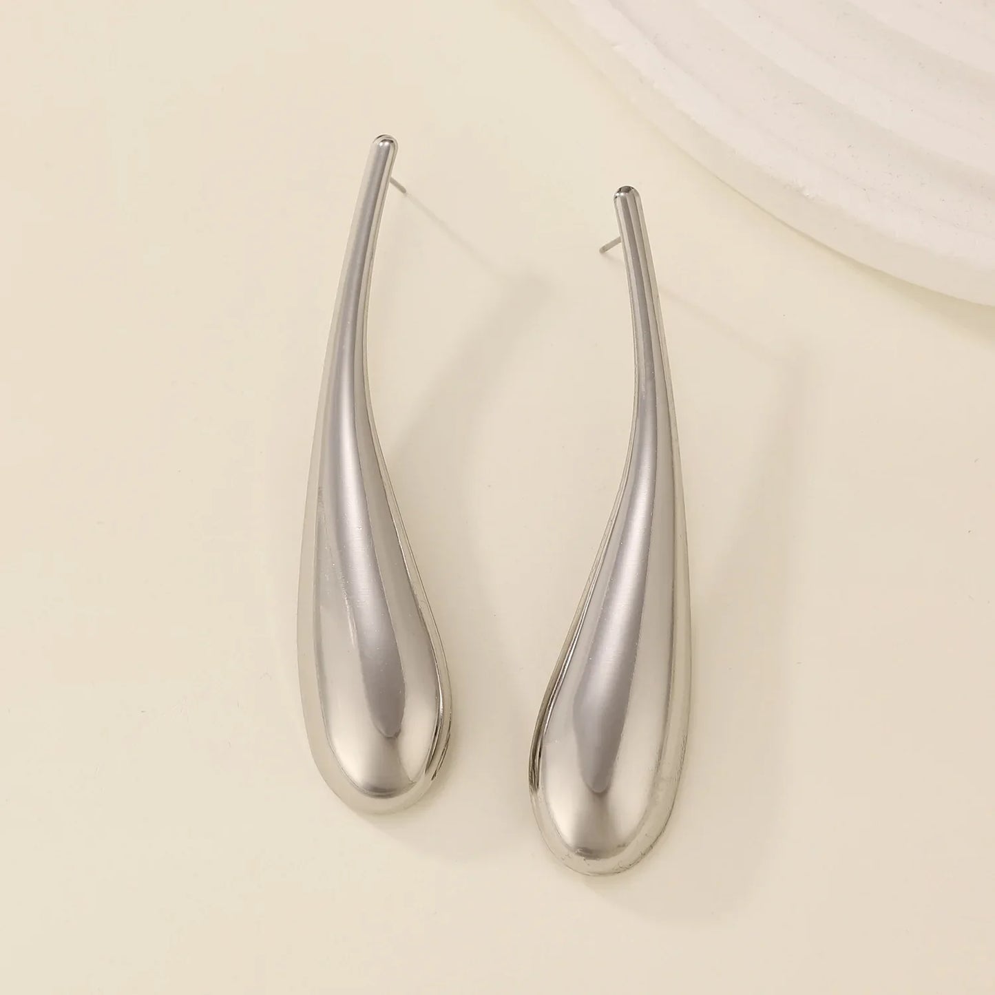Punk Style Large Water Droplet Pendant Necklace & Earrings for Women