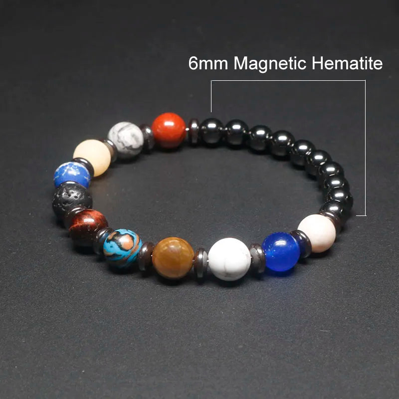 Universe Solar System Bracelet with Natural Stone Eight Planets Bracelet