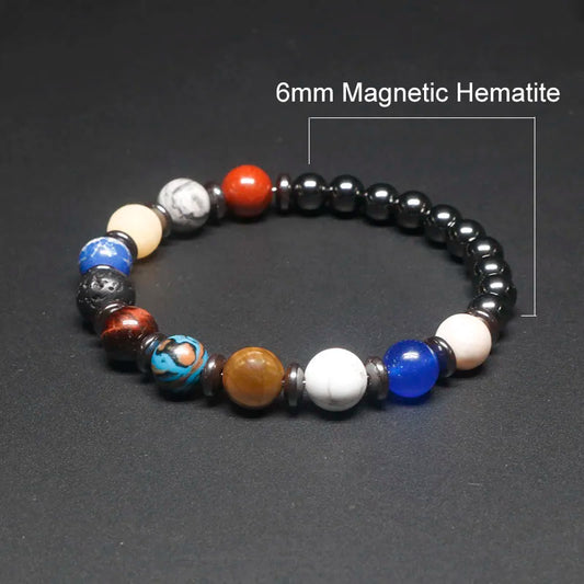 Universe Solar System Bracelet with Natural Stone Eight Planets Bracelet
