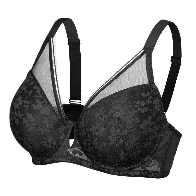 Plus Size Push-Up Underwire Bra | Sexy Hollow Out Lingerie, Thin Cup (34-44DD)