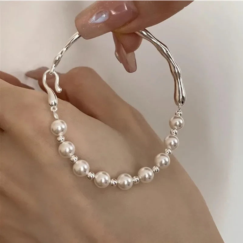 Silver Blue Pearl Bracelet - Luxury Charm Bracelets 