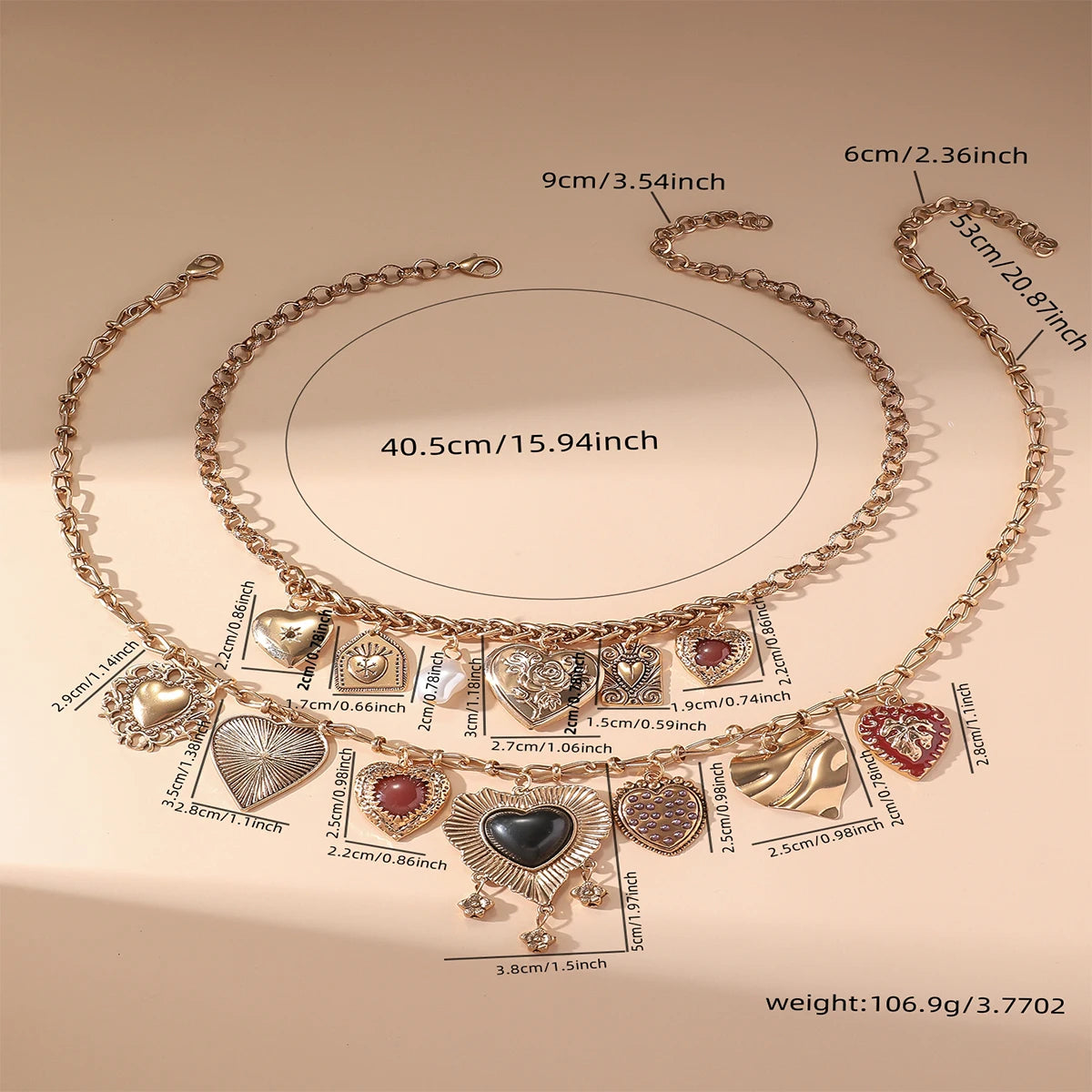  Women Vintage Double Layered Choker Chain Necklaces Party Jewelry Gifts