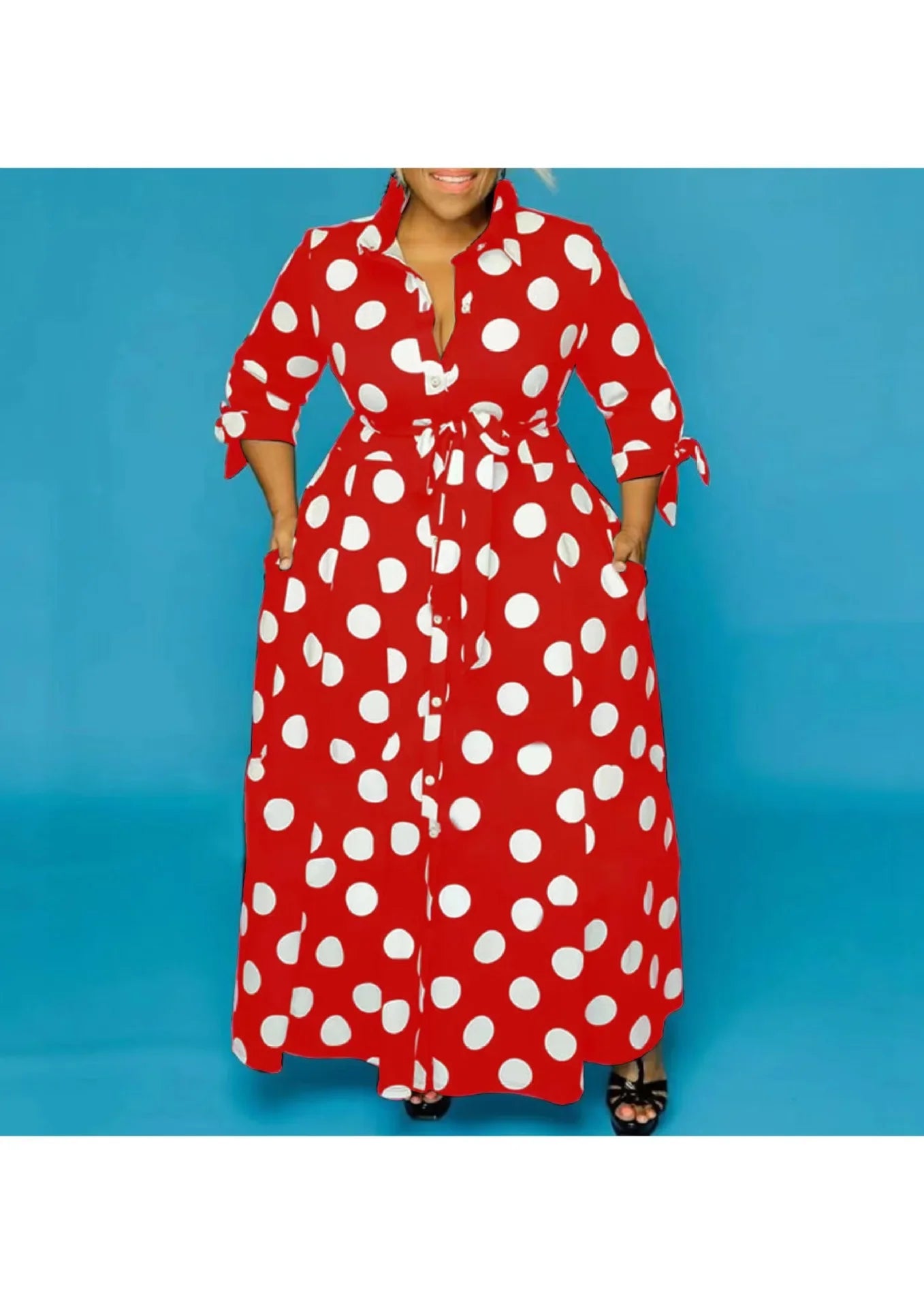 Pockets Slashes Maxi Dress 
