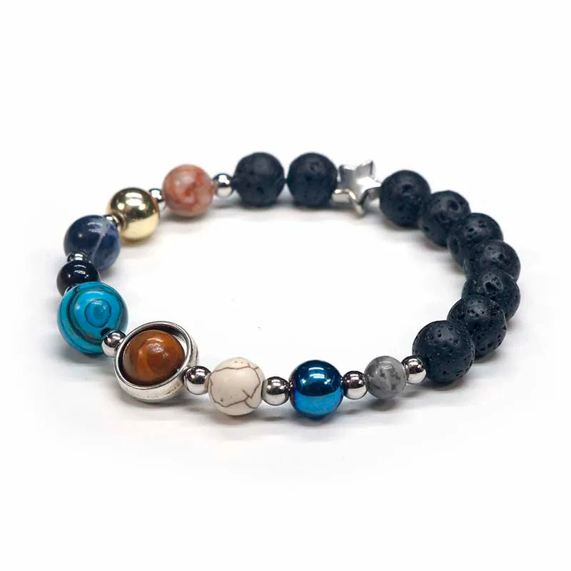 Universe Solar System Bracelet with Natural Stone Eight Planets Bracelet