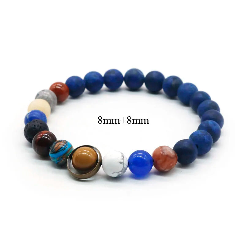 Universe Solar System Bracelet with Natural Stone Eight Planets Bracelet