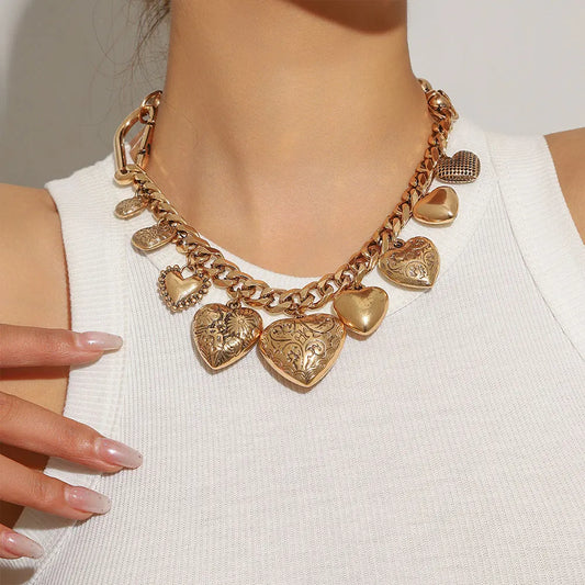  Retro Gold Color Cuban Chains Chokers for Women