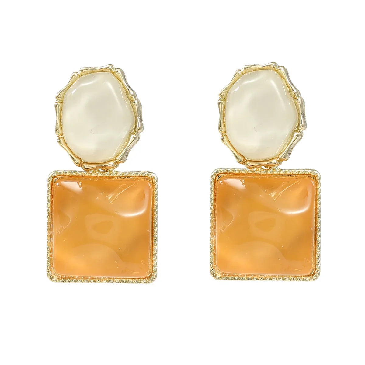 Asymmetry Water Ripple Square Dangle Earrings for Women New Unique Design Light Luxury Earring Fashion Jewelry Accessories