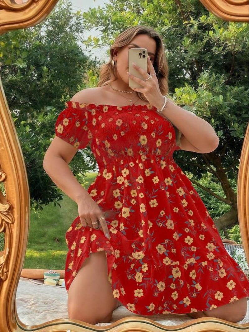 FloraWave Beachy Ruffle Dress
